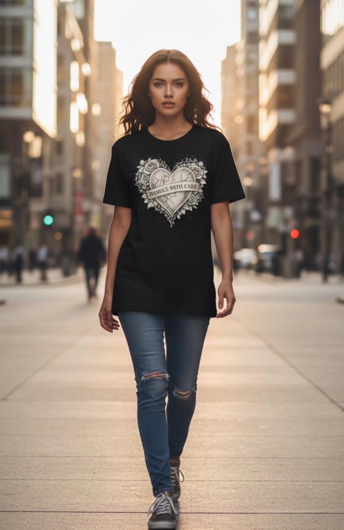 Schwarz Baumwolle | Handle with Care Shirt