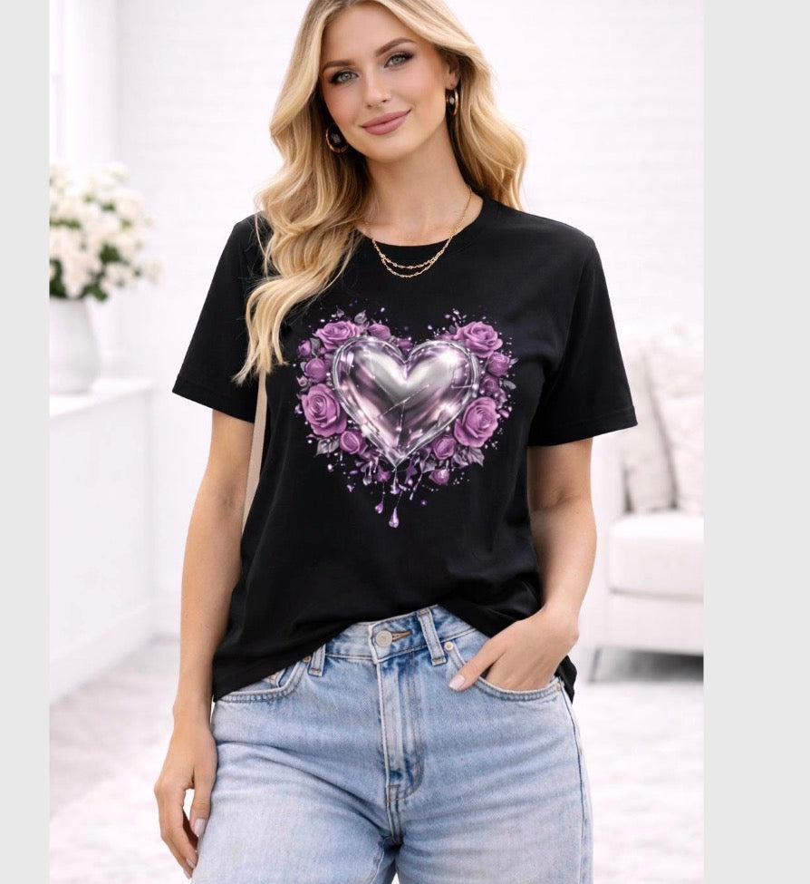 Black Pink Heart Shirt