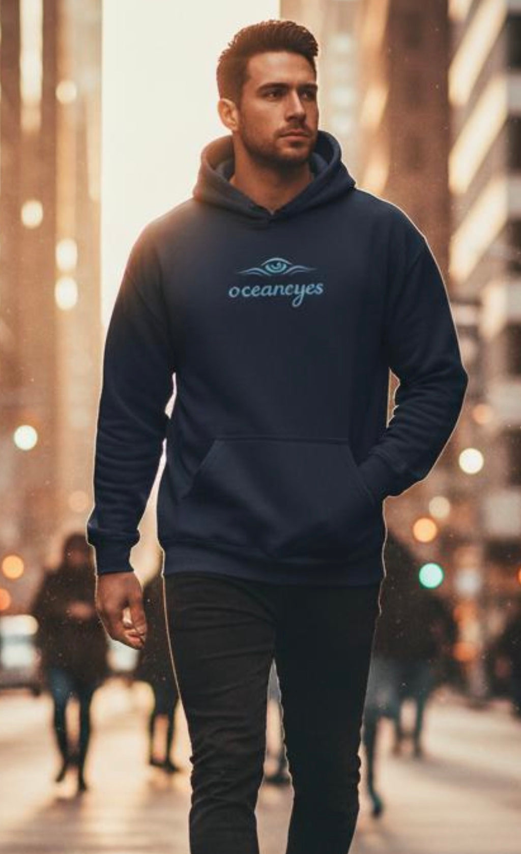 Ocean Eyes Hoodie – Calm Power DarkBlue Edition - Unisex