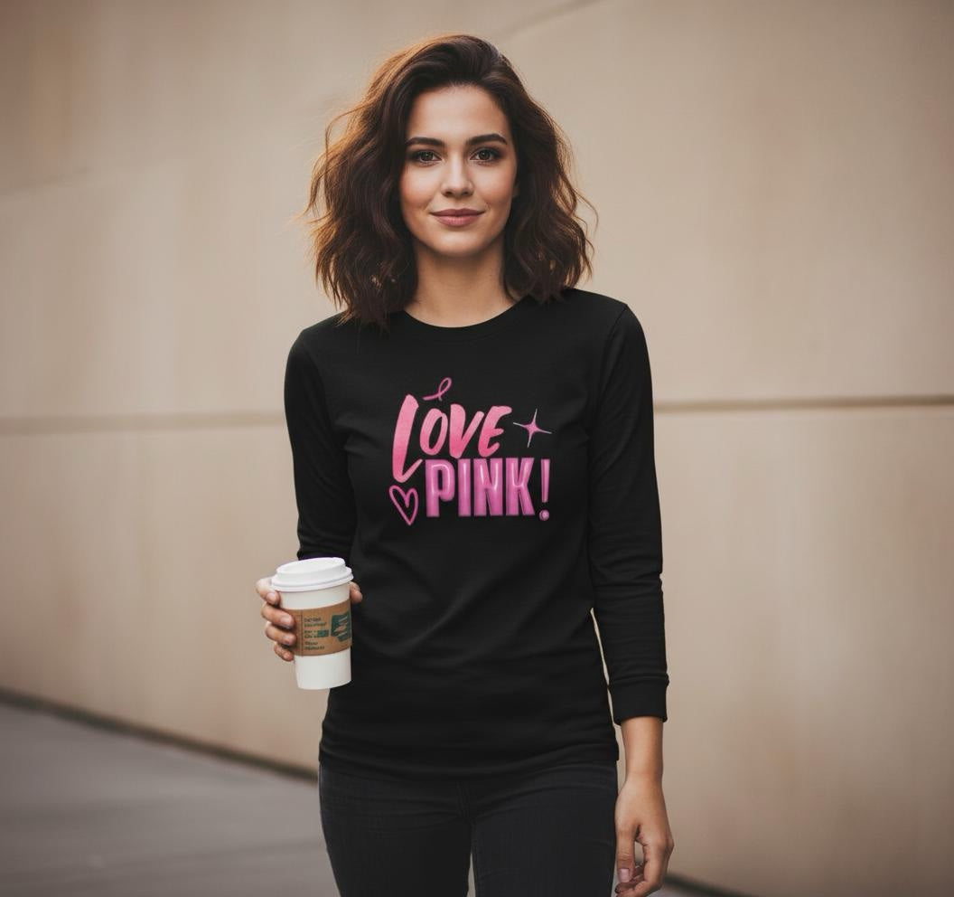 LOVE PINK! Shirt – Damen Longsleeve | Feminines Statement Shirt