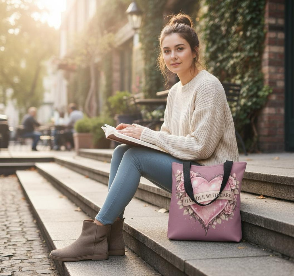 Handle with Care | Tote Bag | Aesthetic Shopper