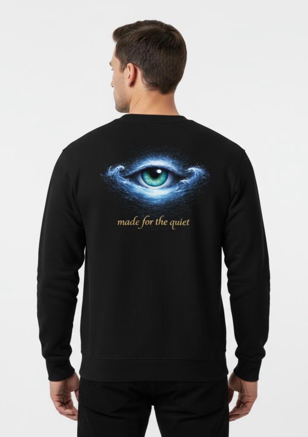 Ocean Eyes Hoodie – Calm Power Gold Edition - Unisex Bio-Pullover