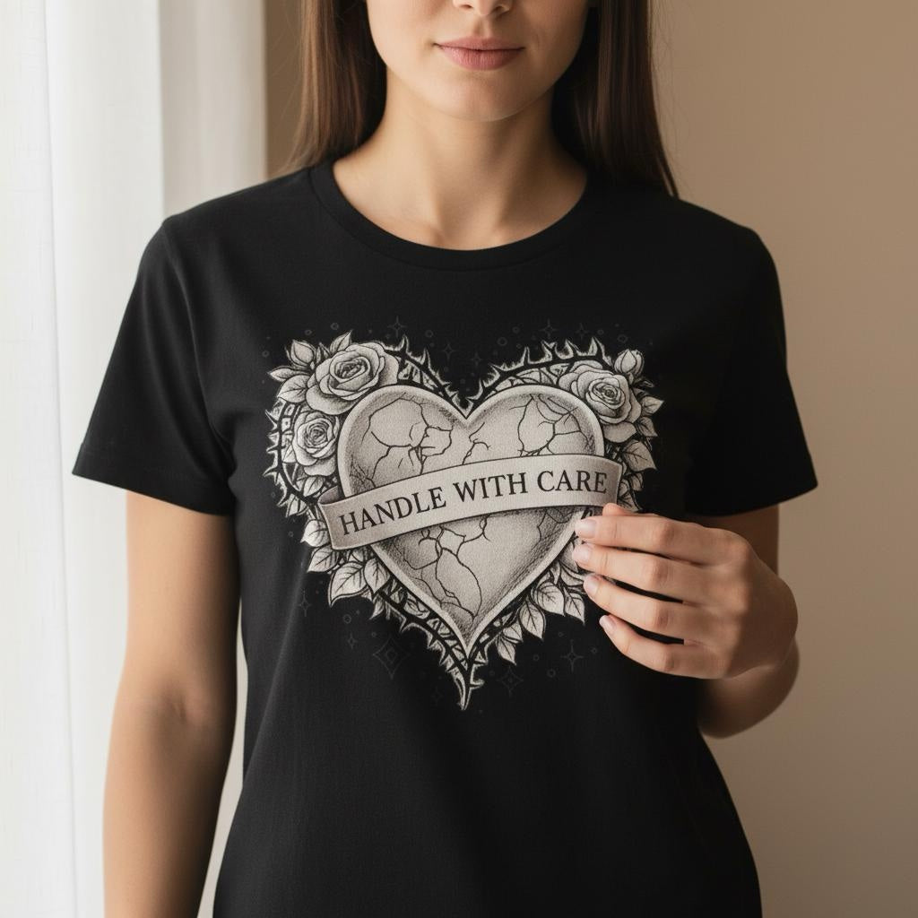 Schwarz Baumwolle | Handle with Care Shirt